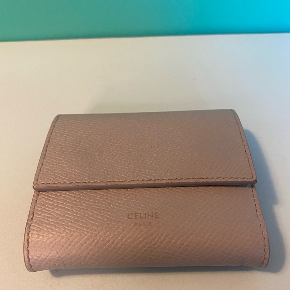 Celine Trifold Wallet - Grey Leather